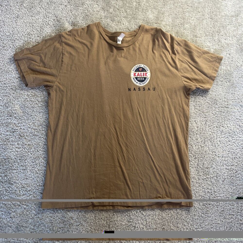 Live and Tell Apparel Mens T Shirt Tan Kalik Beer Nassau